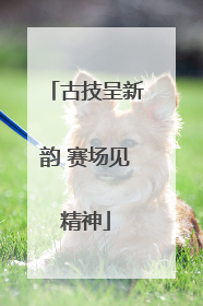 古技呈新韵 赛场见精神