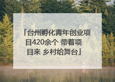 台州孵化青年创业项目420余个 带着项目来 乡村给舞台