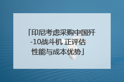 印尼考虑采购中国歼-10战斗机 正评估性能与成本优势