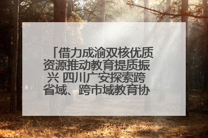 借力成渝双核优质资源推动教育提质振兴 四川广安探索跨省域、跨市域教育协同发展新路径