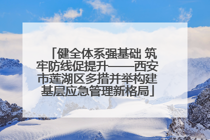 健全体系强基础 筑牢防线促提升——西安市莲湖区多措并举构建基层应急管理新格局