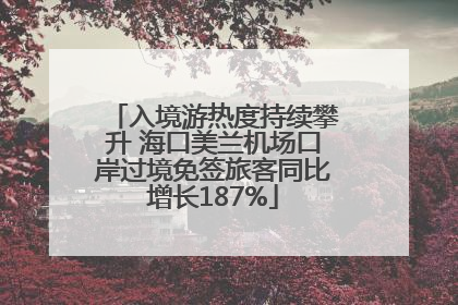 入境游热度持续攀升 海口美兰机场口岸过境免签旅客同比增长187%