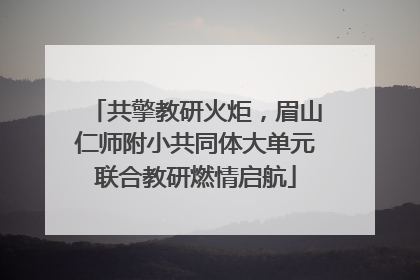 共擎教研火炬，眉山仁师附小共同体大单元联合教研燃情启航