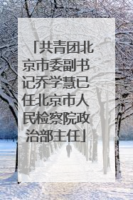 共青团北京市委副书记乔学慧已任北京市人民检察院政治部主任