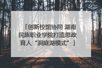 创新校馆协同 湖南民族职业学院打造思政育人“洞庭湖模式”