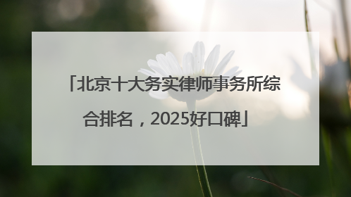 北京十大务实律师事务所综合排名，2025好口碑