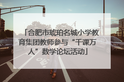 合肥市琥珀名城小学教育集团教师参与“千课万人”数学论坛活动