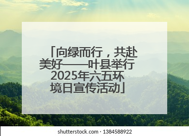 向绿而行，共赴美好——叶县举行2025年六五环境日宣传活动