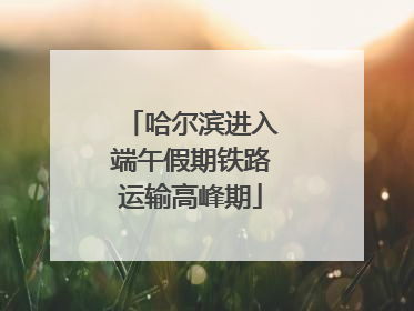 哈尔滨进入端午假期铁路运输高峰期