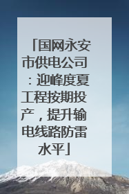 国网永安市供电公司：迎峰度夏工程按期投产，提升输电线路防雷水平