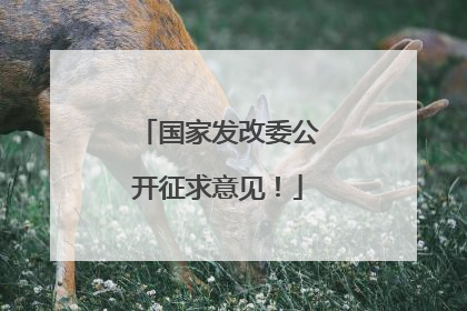 国家发改委公开征求意见！