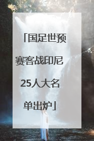 国足世预赛客战印尼25人大名单出炉