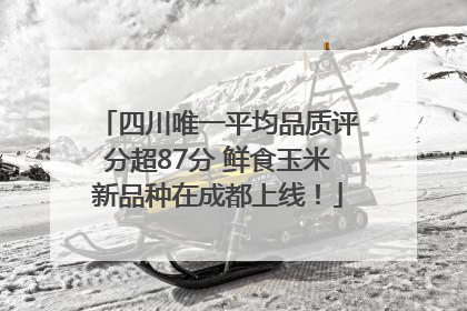 四川唯一平均品质评分超87分 鲜食玉米新品种在成都上线！