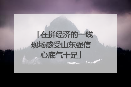 在拼经济的一线现场感受山东强信心底气十足