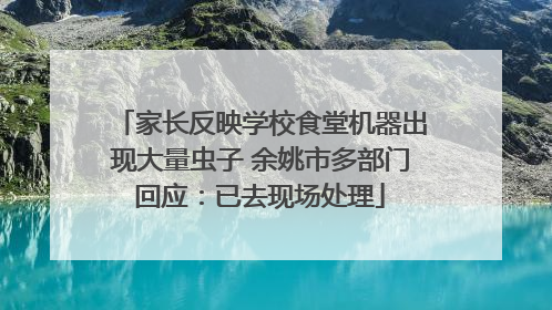 家长反映学校食堂机器出现大量虫子 余姚市多部门回应：已去现场处理