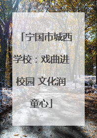 宁国市城西学校：戏曲进校园 文化润童心
