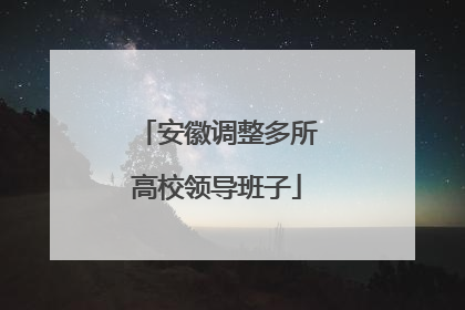安徽调整多所高校领导班子