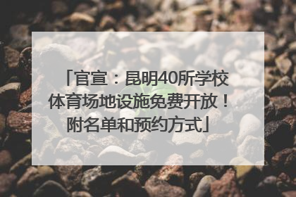 官宣：昆明40所学校体育场地设施免费开放！附名单和预约方式