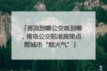 客流到哪公交就到哪，青岛公交精准施策点燃城市“烟火气”
