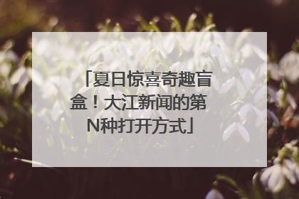 夏日惊喜奇趣盲盒！大江新闻的第N种打开方式
