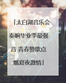 太白湖音乐会奏响毕业季最强音 青春赞歌点燃夏夜激情