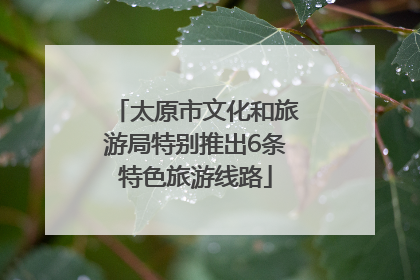 太原市文化和旅游局特别推出6条特色旅游线路