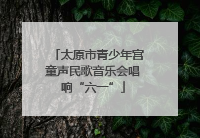 太原市青少年宫童声民歌音乐会唱响“六一”