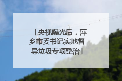 央视曝光后，萍乡市委书记实地督导垃圾专项整治