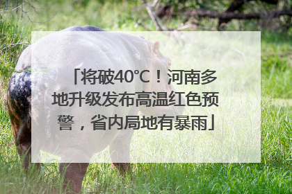 将破40℃！河南多地升级发布高温红色预警，省内局地有暴雨