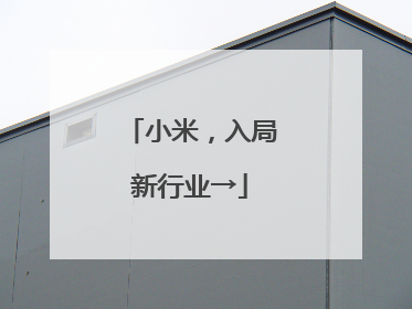 小米，入局新行业→