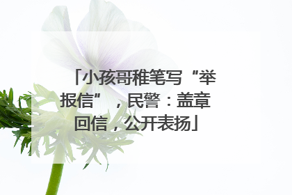 小孩哥稚笔写“举报信”，民警：盖章回信，公开表扬