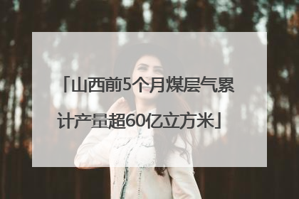 山西前5个月煤层气累计产量超60亿立方米
