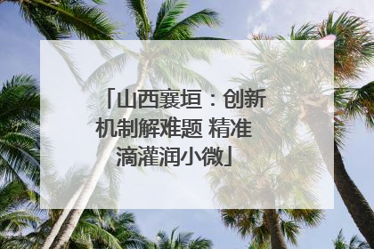 山西襄垣：创新机制解难题 精准滴灌润小微