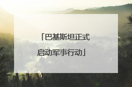 巴基斯坦正式启动军事行动