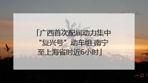 广西首次配属动力集中“复兴号”动车组 南宁至上海省时近6小时