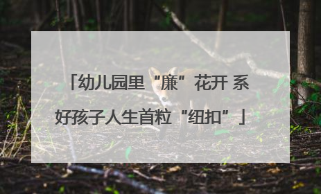 幼儿园里“廉”花开 系好孩子人生首粒“纽扣”