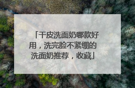 干皮洗面奶哪款好用，洗完脸不紧绷的洗面奶推荐，收藏