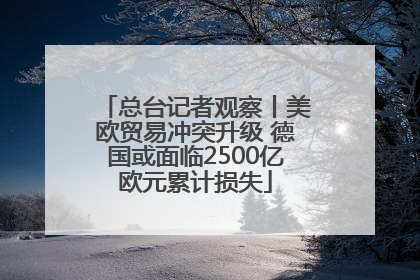 总台记者观察丨美欧贸易冲突升级 德国或面临2500亿欧元累计损失
