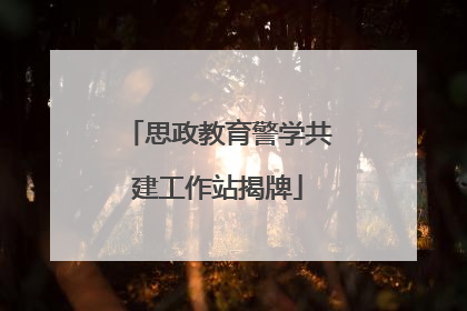 思政教育警学共建工作站揭牌