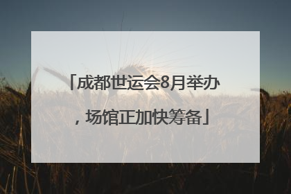 成都世运会8月举办，场馆正加快筹备
