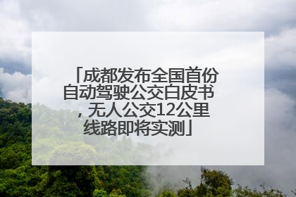 成都发布全国首份自动驾驶公交白皮书，无人公交12公里线路即将实测