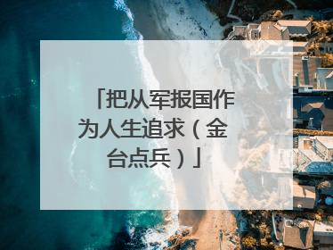 把从军报国作为人生追求（金台点兵）