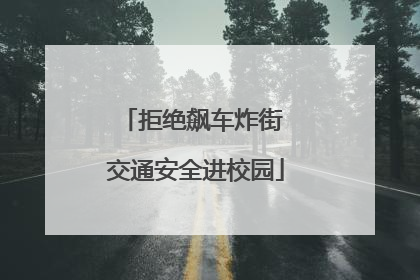 拒绝飙车炸街 交通安全进校园