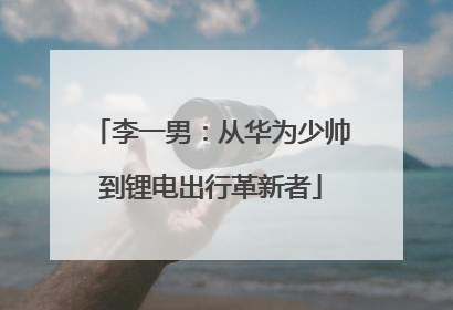 李一男：从华为少帅到锂电出行革新者