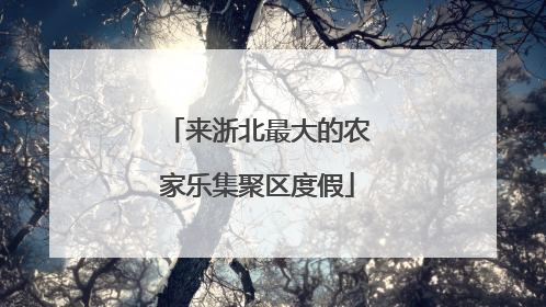 来浙北最大的农家乐集聚区度假