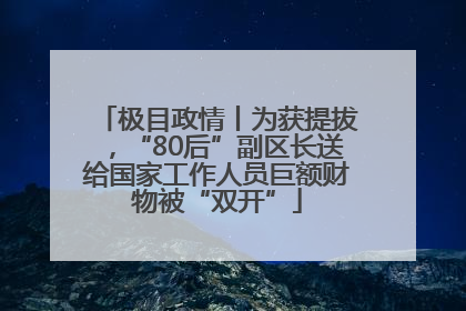 极目政情丨为获提拔，“80后”副区长送给国家工作人员巨额财物被“双开”