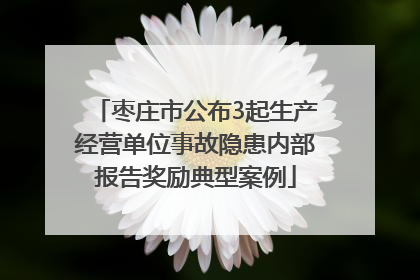 枣庄市公布3起生产经营单位事故隐患内部报告奖励典型案例