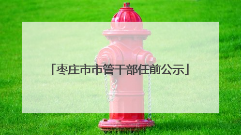 枣庄市市管干部任前公示