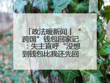 政法暖新闻丨“跨国”钱包回家记：失主直呼“没想到钱包比我还先回国！”