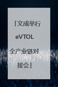 文成举行eVTOL全产业链对接会